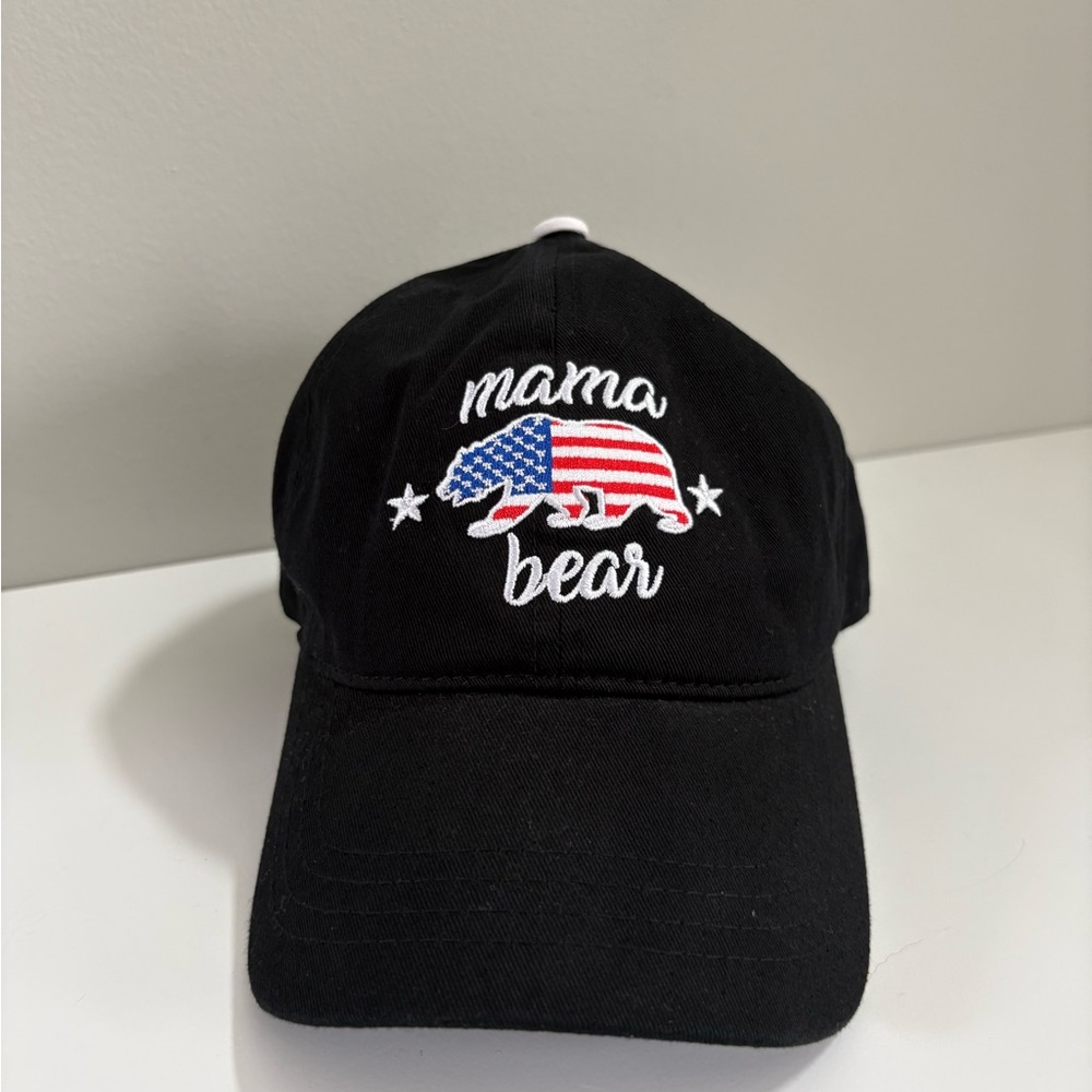 David & Young Americana Flag Mama Bear Embroidered Adjustable Baseball Hat